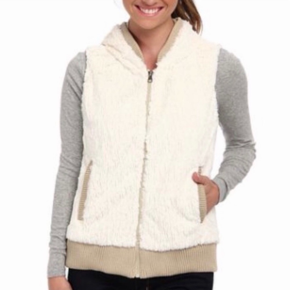 Patagonia Faux Fur Bomber Vest Hoodie‎ Conejo Sherpa Fleece Teddy Size Small